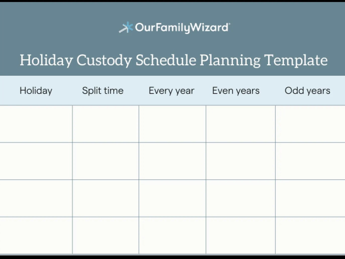 Structured parallel parenting plan template document for organized co-parenting arrangements